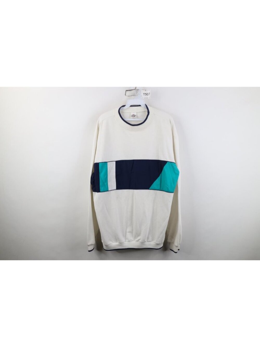 Vintage 90s Streetwear Mens Large Tall Color Block Crewneck Sweatshirt USA